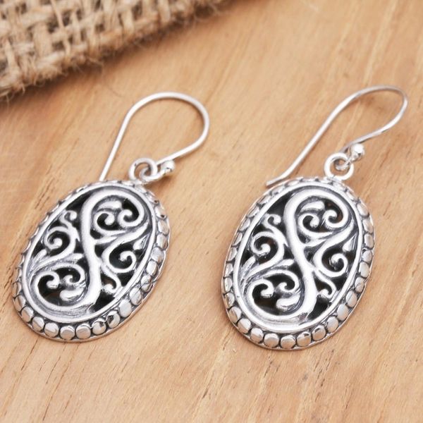 Alternate image for Hand Crafted Sterling Silver Dangle Earrings Perfect Strangers