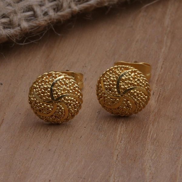 Alternate image for Gold-Plated Sterling Silver Stud Earrings from Bali Ray of Hope