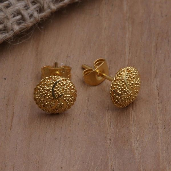 Alternate image for Gold-Plated Sterling Silver Stud Earrings from Bali Ray of Hope