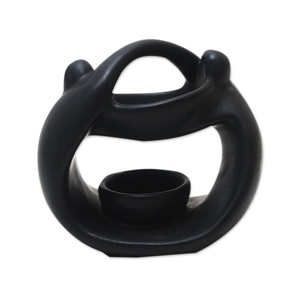 Alternate image for Black Ceramic Oil Warmer from Bali Light in the Dark