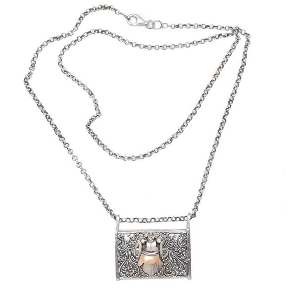 Alternate image for Gold-Accented Sterling Silver Pendant Necklace Eastern Myth