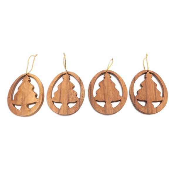 Alternate image for Tree Motif Christmas Ornaments Set of 4 Christmas Tree Silhouette