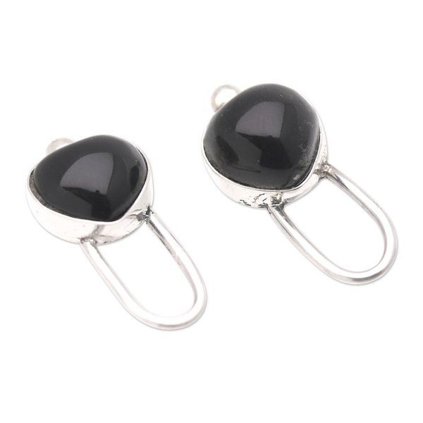 Alternate image for Sterling Silver and Buffalo Horn Heart-Motif Drop Earrings To Feel Your Love