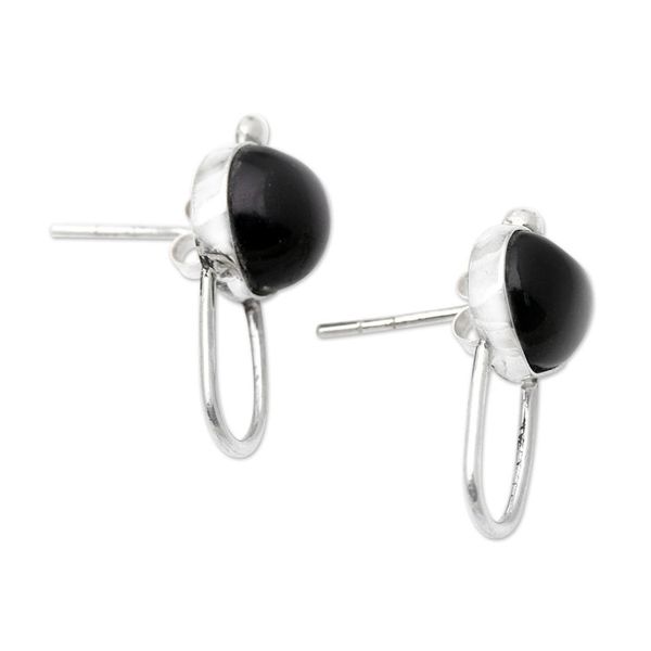 Alternate image for Sterling Silver and Buffalo Horn Heart-Motif Drop Earrings To Feel Your Love