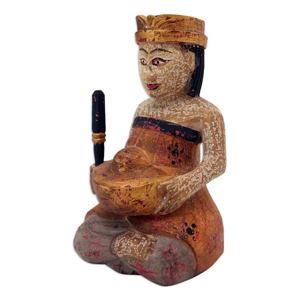 Alternate image for Albesia Wood Statuette with Music Motif Rhythmic Kempul