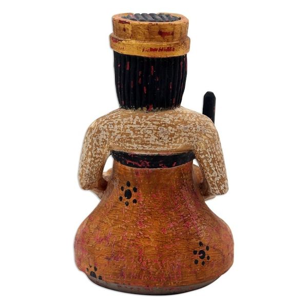 Alternate image for Albesia Wood Statuette with Music Motif Rhythmic Kempul