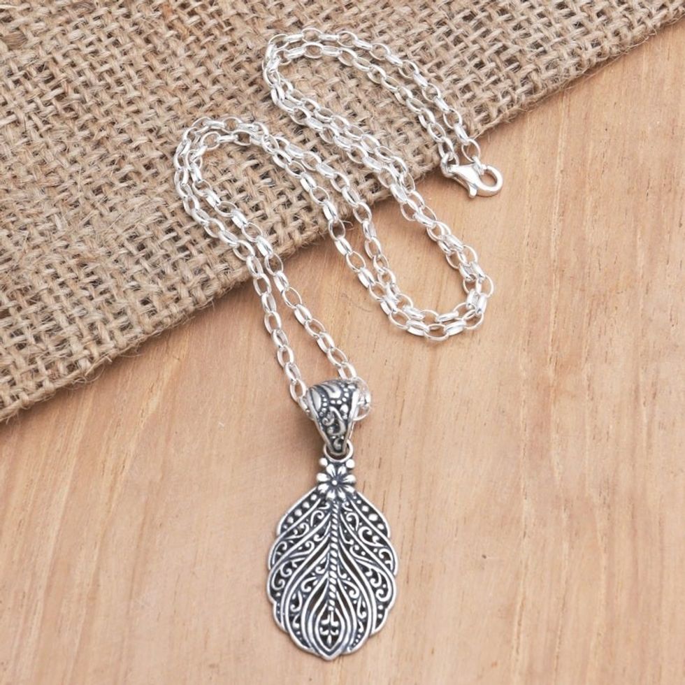 Hand Made Sterling Silver Pendant Necklace 'Wind Blown'