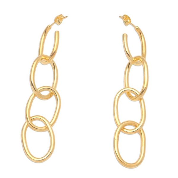 Alternate image for Gold-Plated Chain Link Dangle Earrings Chain of Attraction