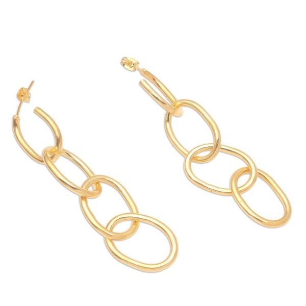 Alternate image for Gold-Plated Chain Link Dangle Earrings Chain of Attraction