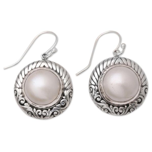 Alternate image for Sterling Silver and Cultured Pearl Dangle Earrings Inner Light