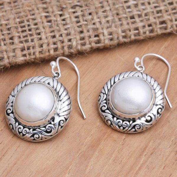 Alternate image for Sterling Silver and Cultured Pearl Dangle Earrings Inner Light