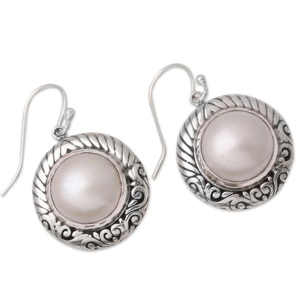 Alternate image for Sterling Silver and Cultured Pearl Dangle Earrings Inner Light