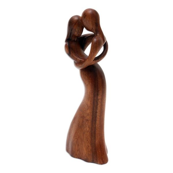 Alternate image for Romantic Suar Wood Sculpture from Bali Touch My Heart