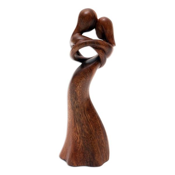 Alternate image for Romantic Suar Wood Sculpture from Bali Touch My Heart
