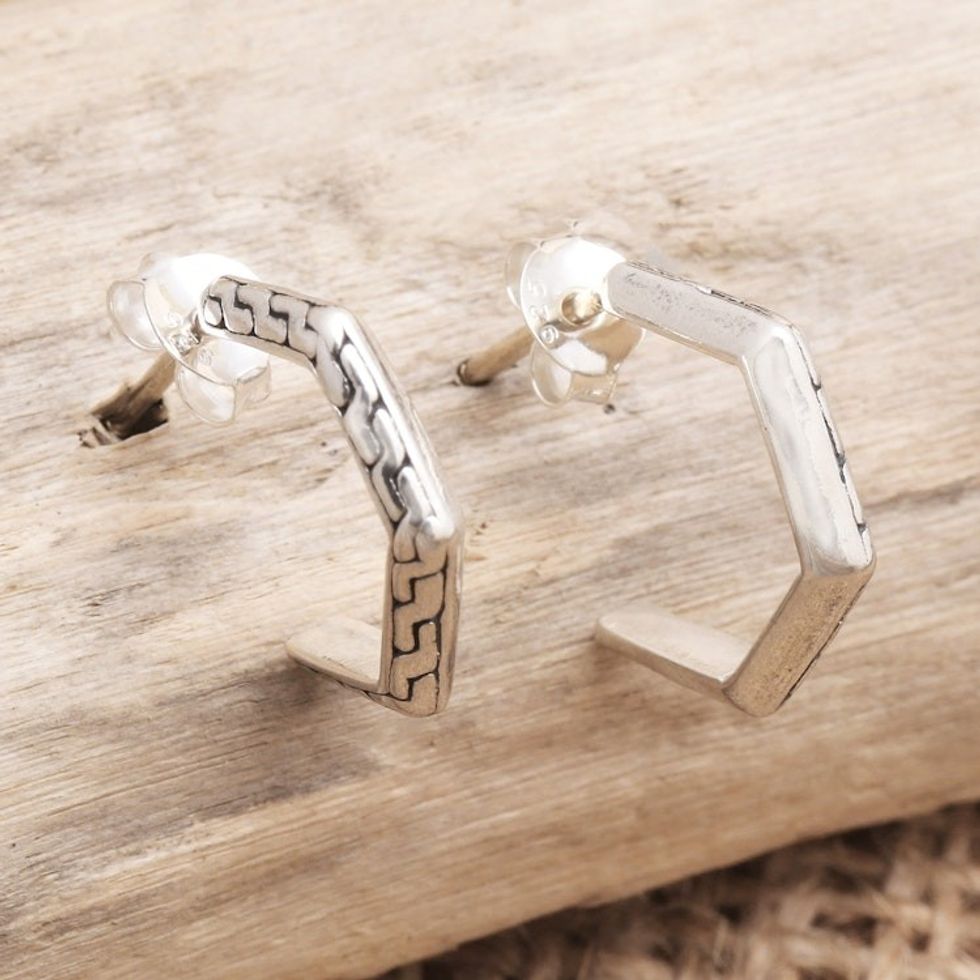 Hand Made Sterling Silver Drop Earrings 'Harmony in Silver'