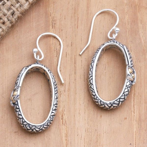 Alternate image for Gold-Accented Sterling Silver Dangle Earrings Hidden City