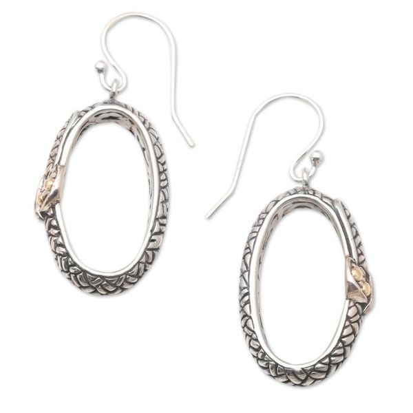 Alternate image for Gold-Accented Sterling Silver Dangle Earrings Hidden City