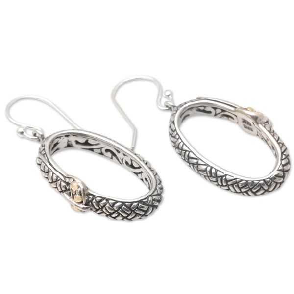 Alternate image for Gold-Accented Sterling Silver Dangle Earrings Hidden City