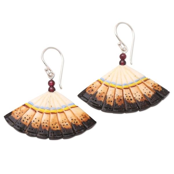 Alternate image for Sterling Silver and Amethyst Dangle Earrings Goddess Fan