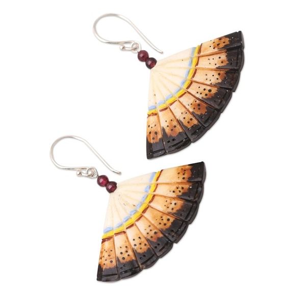 Alternate image for Sterling Silver and Amethyst Dangle Earrings Goddess Fan