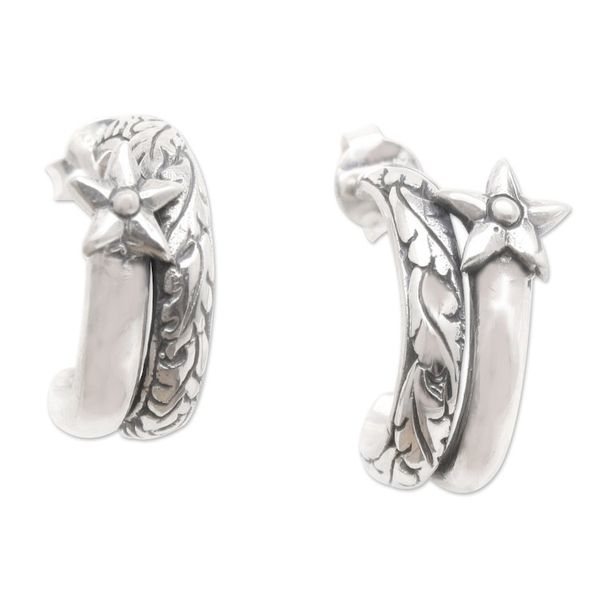 Alternate image for Sterling Silver Star-Motif Drop Earrings Gleaming Stars