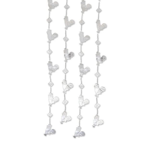 Alternate image for Aluminum Rooster-Themed Holiday Garland Set of 4 Farm Rooster