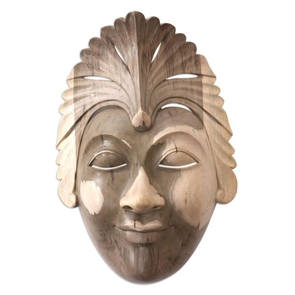 Alternate image for Hand Carved Balinese Hibiscus Wood Mask Balinese Masque