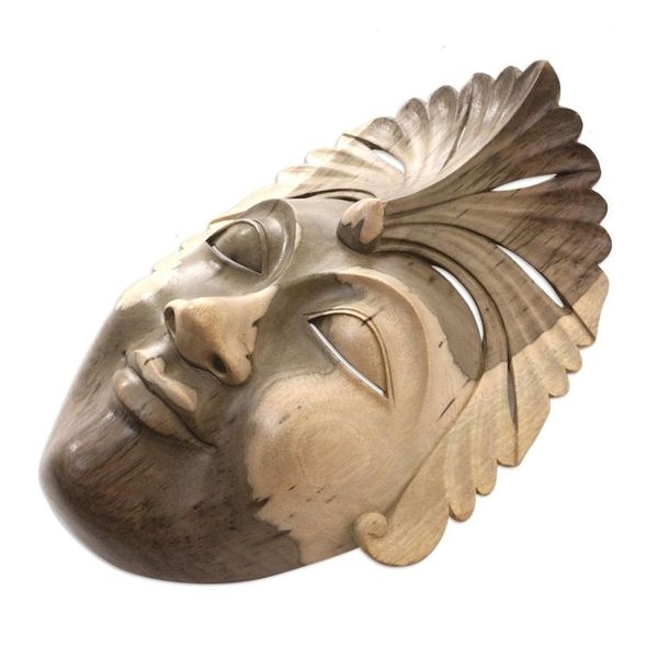 Alternate image for Hand Carved Balinese Hibiscus Wood Mask Balinese Masque