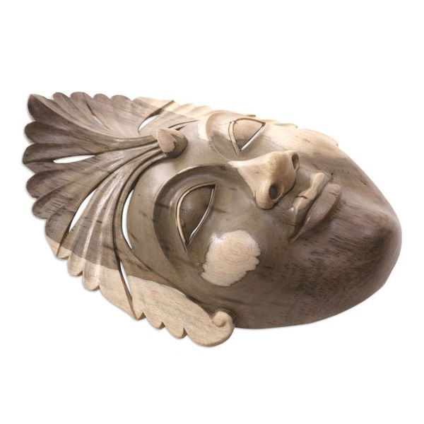Alternate image for Hand Carved Balinese Hibiscus Wood Mask Balinese Masque