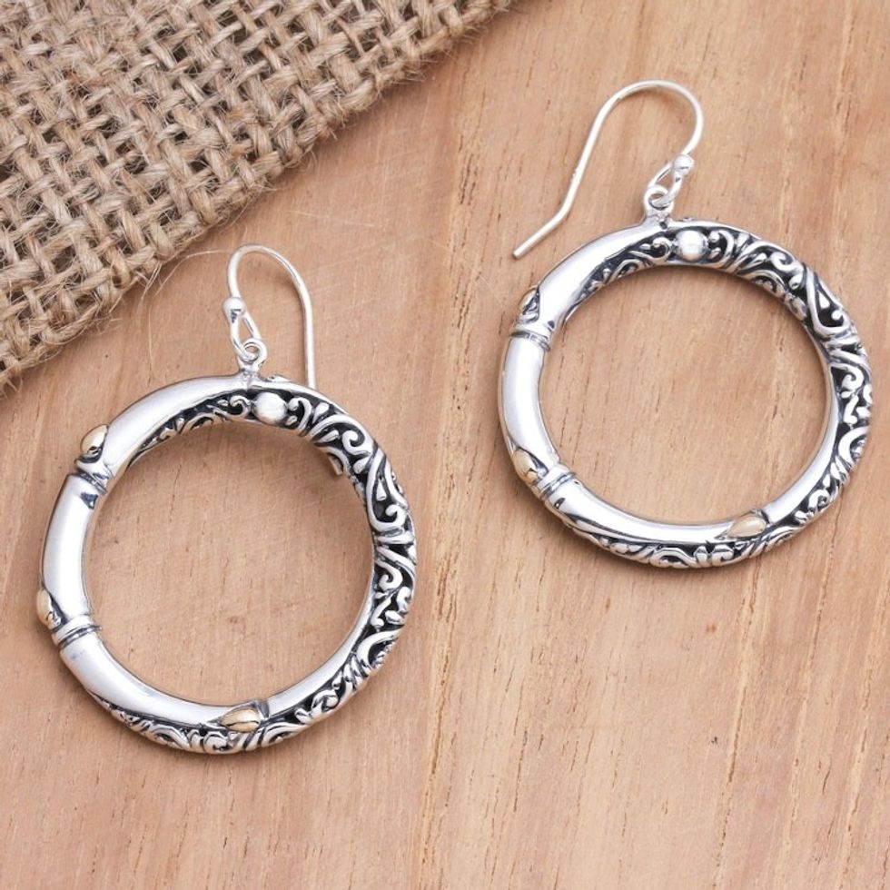 Gold-Accented Dangle Earrings from Bali 'High Fashion'