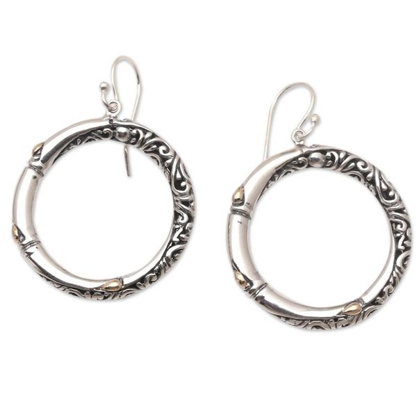 Alternate image for Gold-Accented Dangle Earrings from Bali High Fashion