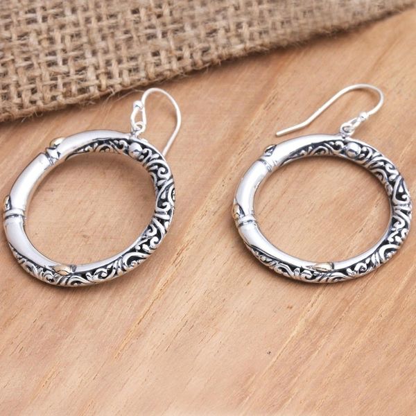 Alternate image for Gold-Accented Dangle Earrings from Bali High Fashion