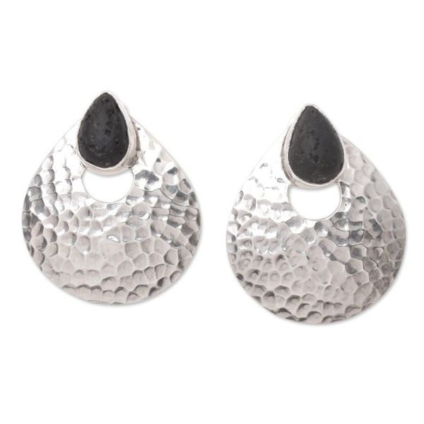Alternate image for Lava Stone and Sterling Silver Drop Earrings Opulent Drop