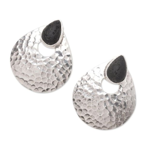 Alternate image for Lava Stone and Sterling Silver Drop Earrings Opulent Drop