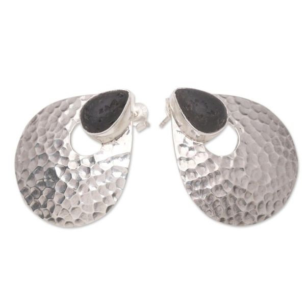 Alternate image for Lava Stone and Sterling Silver Drop Earrings Opulent Drop