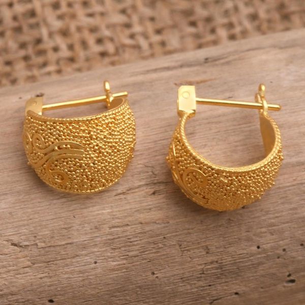 Alternate image for Handmade Gold-Plated Sterling Silver Drop Earrings Youth Eternal