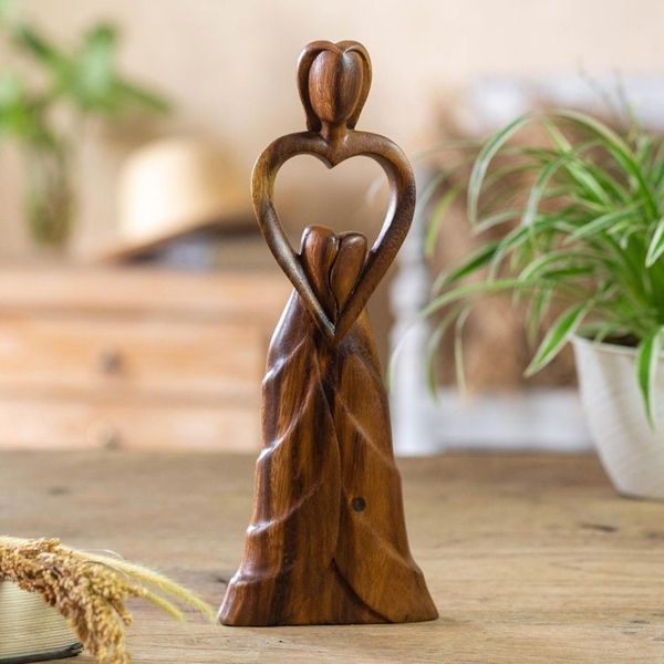 Alternate image for Handcrafted Suar Wood Statuette from Bali Mother of Mine