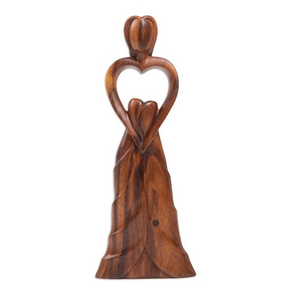 Alternate image for Handcrafted Suar Wood Statuette from Bali Mother of Mine