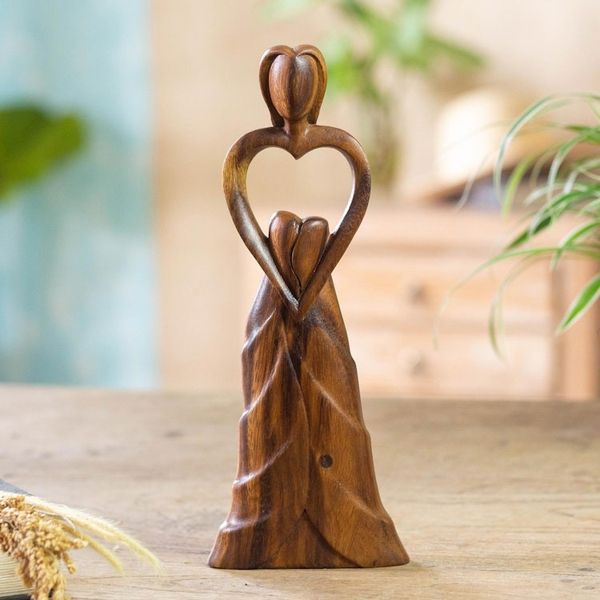 Alternate image for Handcrafted Suar Wood Statuette from Bali Mother of Mine