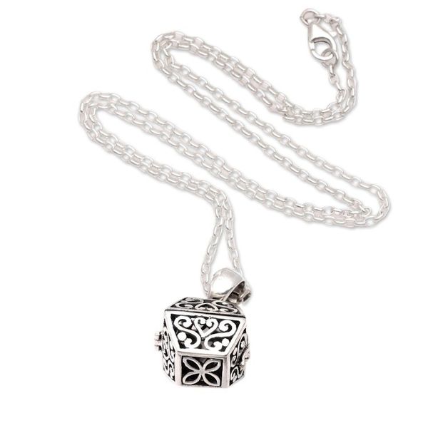 Alternate image for Hand Crafted Sterling Silver Locket Necklace Close By