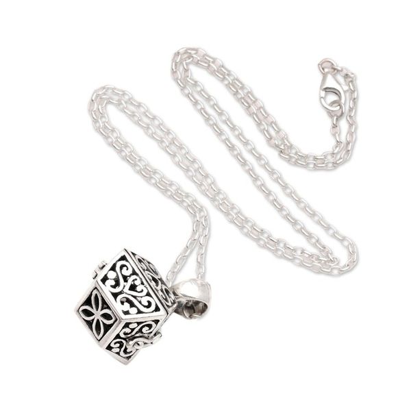 Alternate image for Hand Crafted Sterling Silver Locket Necklace Close By
