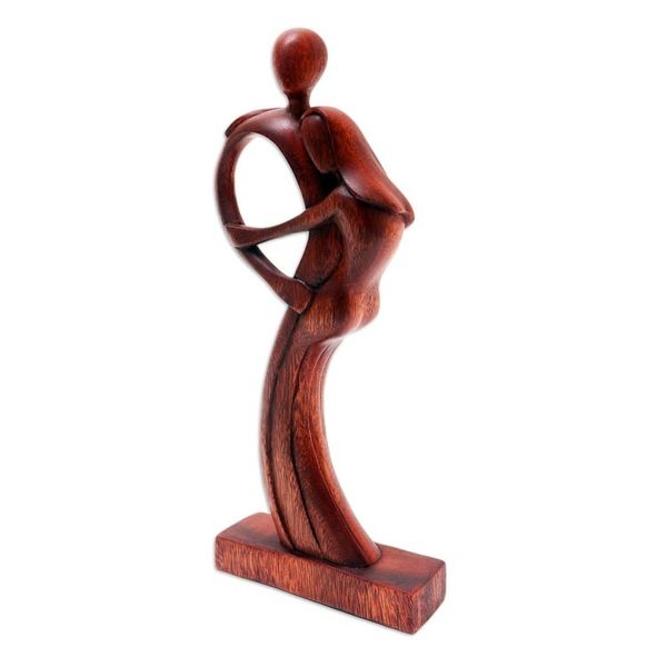 Alternate image for Hand Made Figurative Suar Wood Statuette Hug Me