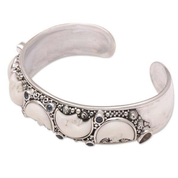Alternate image for Blue Topaz and Citrine Cuff Bracelet Moonlit Night