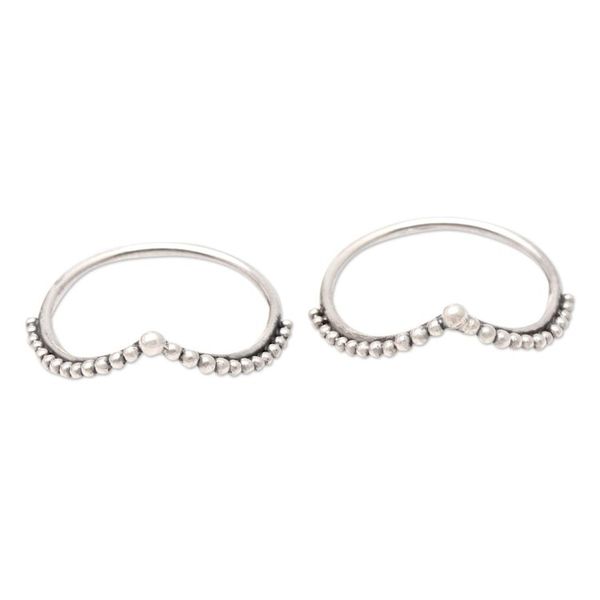 Alternate image for Handmade Sterling Silver Stacking Rings Pair Unguarded Moment