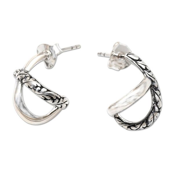 Alternate image for Handmade Sterling Silver Drop Earrings Growing Gardens