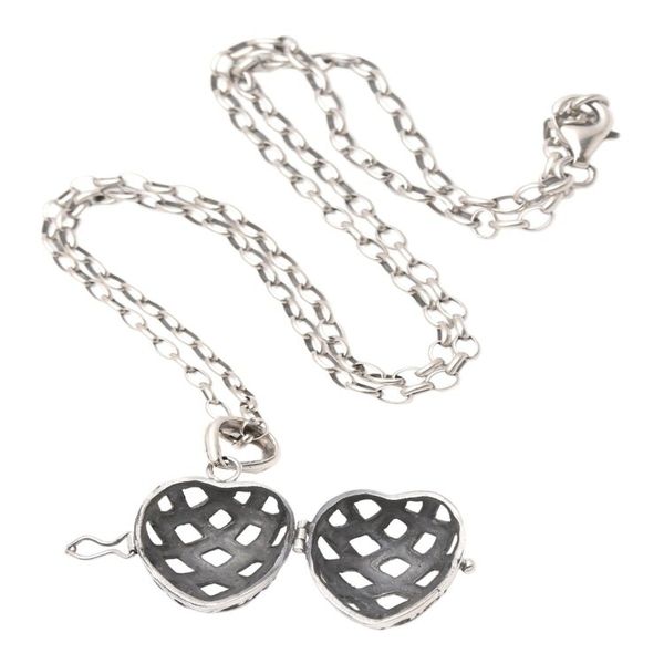 Alternate image for Sterling Silver Heart-Motif Pendant Necklace Caged Love