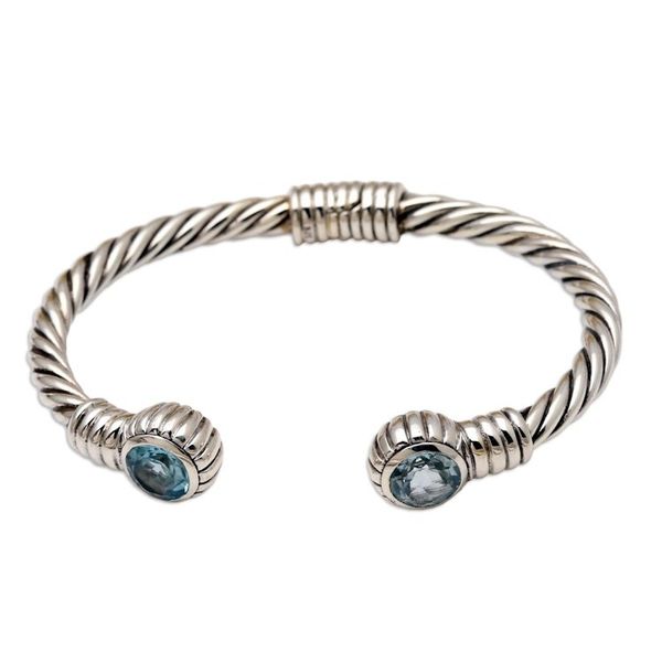 Alternate image for Hand Crafted Blue Topaz Cuff Bracelet Holding On