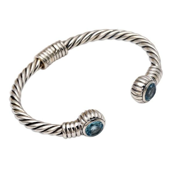 Alternate image for Hand Crafted Blue Topaz Cuff Bracelet Holding On