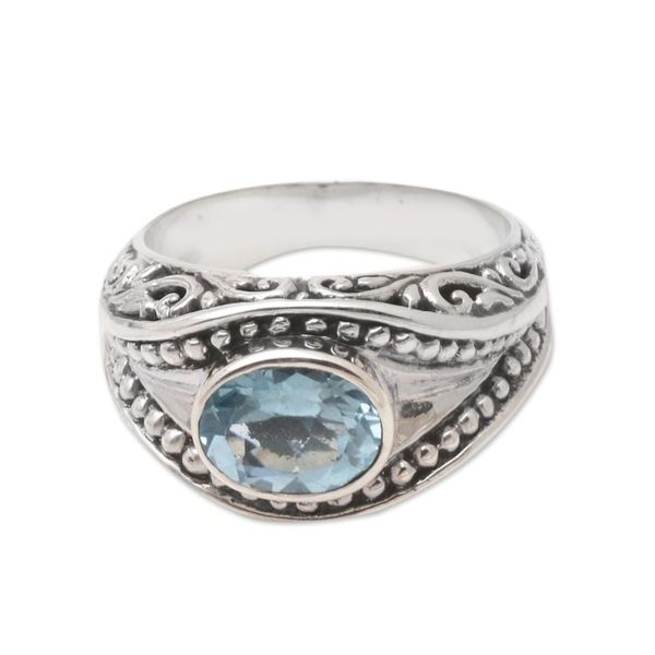Alternate image for Sterling Silver and Blue Topaz Cocktail Ring Party Jewels