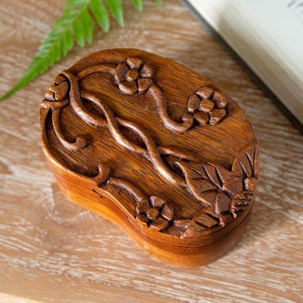 Alternate image for Decorative Suar Wood Puzzle Box Autumn Treasure